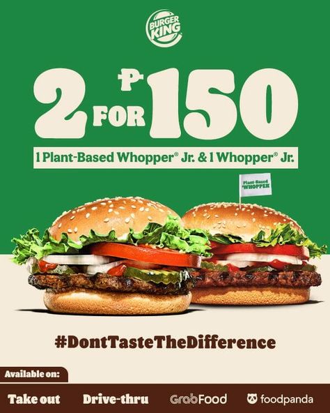 Burger King – 2 for ₱150 Whopper Jr. Promo Menu Design Layout, Food Promotion, Burger Menu, Pizza Design, Food Menu Design, Food Content, Food Graphic Design, Smash Burger, Food Poster Design