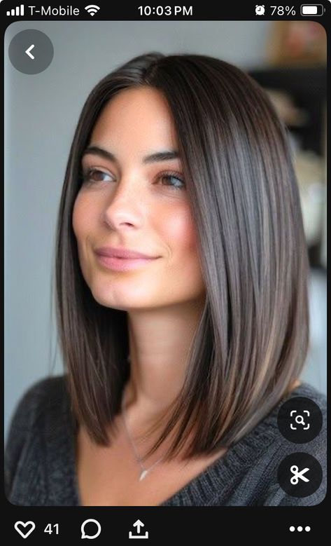 Bobs Shoulder Length, One Length Thick Hair, Lob Haircut Celebrities, Long Bob Haircuts Dark Brown, Dark Lob Haircut Straight, Jlo Haircuts, Medium Bob Hairstyles Dark Hair, Very Long Bob Hairstyles, Straight Across Short Haircut