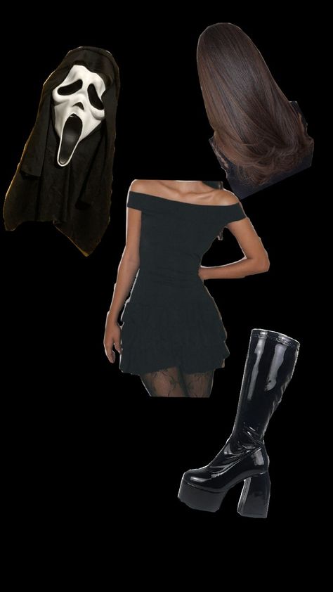 Halloween costume ideas pt.1 Halloween Costumes With A Black Skirt, Long Black Dress Costume Ideas, Halloween Costume Black Skirt, Costumes With Black Skirt, Black Halloween Costume Ideas, Black Dress Costume Ideas, Costumes For Black Women, Black Dress Halloween Costume, Black Halloween Costumes