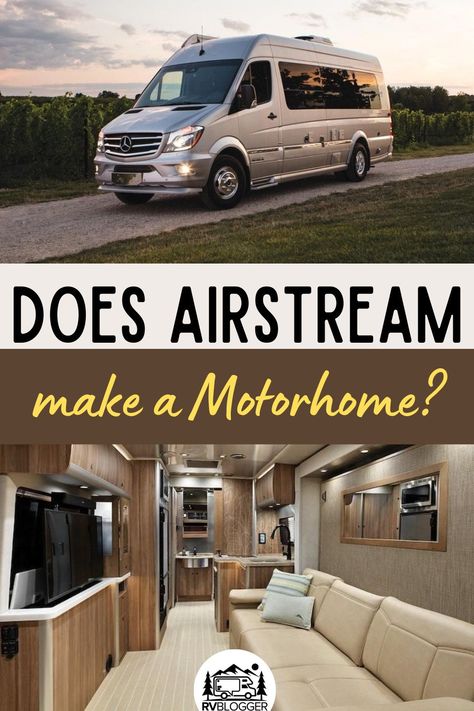 Airstream has always been known for it's iconic silver bullet travel trailer design. They also make several Class B motorhomes as well, like the Atlas, Tommy Bahama Interstate and the Interstate Lounge. Check out these awesome RV floor plans in the include video review and tour. #rvblogger #airstream #airstreammotorhome #classbrv #rvreview #rvtour Small Travel Trailer Remodel, Small Camper Interior, Small Travel Trailer, Airstream Motorhome, Small Motorhomes, Airstream Interstate, Rv Floor Plans, Class B Motorhomes, Rv Motorhomes