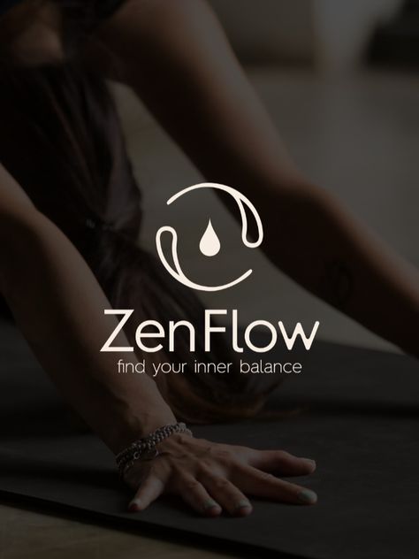 Meaning of the logo:
Zen is an important concept in yoga. In yoga, "zen" refers to inner peace and tranquility of the mind, and is considered a goal to find this state through meditation and breathing exercises.

We used the Koi fish symbol to represent Zen. We thought of the word flow in the brand name as the fluidity of water and depicted it with a drop icon. Ying Yang Logo Design, Mindfulness Logo Design, Meditation Logo Design, Zen Branding, Meditation Words, Zen Icon, Mindfulness Logo, Reiki Logo, Yoga Logo Inspiration