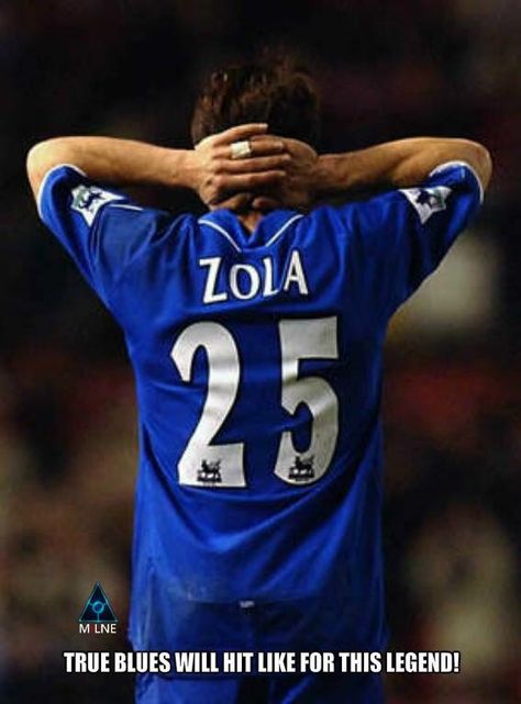 Legend Gianfranco Zola, Chelsea Football Club, Chelsea Football, Great Team, Chelsea Fc, Sports Logo, Football Fans, Football Soccer, Football Club