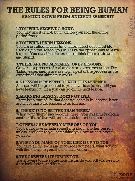 The Rules For Being Human nn There are 9 rules for being human which are handed down from ancient sanskrit. Being Human, Sanskrit, Guided Meditation, Spiritual Awakening, Good Advice, The Rules, Ayurveda, Wisdom Quotes, Namaste