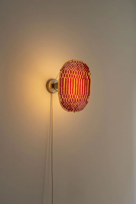 Glass Wall Lamp - Red-Beige, Sconces – Claude Home Glass Wall Lamp, Ceramic Furniture, Oval Plate, Modern Wall Lamp, Soft Beige, Whatsapp Web, Crimson Red, Red Walls, Lamps Living Room