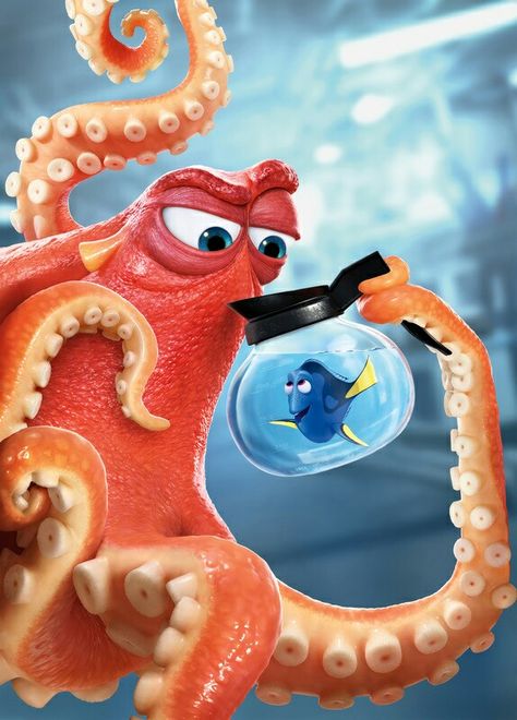 Finding Dory♡ Dory and Hank the septopus. (Ya know, because he lost a tentacle) Haha:) Nemo Wallpaper, Finding Dory Movie, Dory Party, Dory Nemo, New Movie Posters, Disney Finding Nemo, Images Disney, Disney Phone Wallpaper, Finding Dory