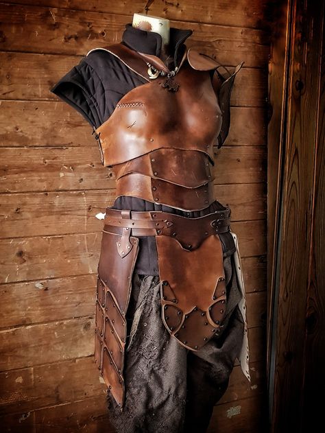 Viking Leather Armor for Women Set Larp Female Armor Leather Breastplate and Shoulder Piece Post Apocalyptic Cosplay Burning Man - Etsy Dnd Harengon, Viking Leather Armor, Armor For Women, Dnd Clothing, Studded Leather Armor, Leather Breastplate, Leather Cosplay, Larp Ideas, Arte Viking