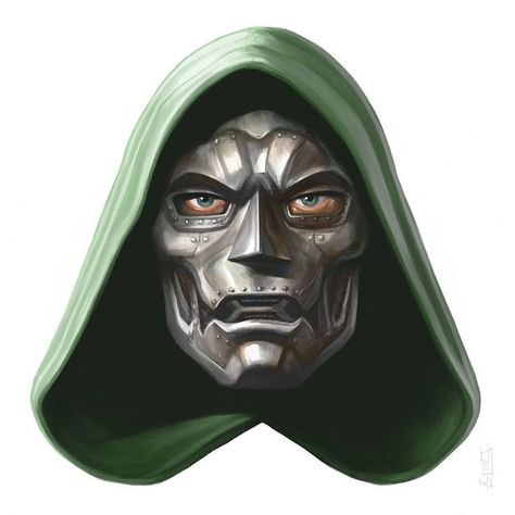 Doctor Doom Mask, Dr Doom Tattoo, Dr Doom Mask, Doom Drawing, 11 Doctor, Doctor Doom Art, Doctor Doom Marvel, Doom Mask, Fantastic Four Comics