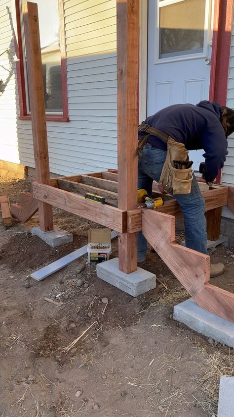 Ben Kretchman | Little Saturday afternoon porch build 😎 • • • #carpenter #carpentry #woodworking #diy #porch #howto #bluecollar #building #western… | Instagram Handyman Aesthetic, Woodworking Aesthetic, Western Instagram, Fic Ideas, Carpenter Aesthetic, Western Colorado, Career Ideas, Joel Miller, Diy Porch