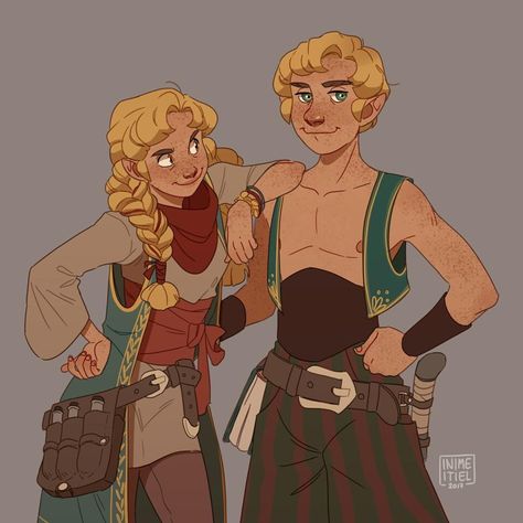 Stuff from portfolio: my Dragon Age kids as (young) adults. Here are Anais and Elijah. You can see the full version on my artblog (link in description). #art #drawing #digitalart #oc #dragonage #AnaisandElijah Dragon Age 4 Concept Art, Medieval Princess Character Design, Young Knight Character Art, Dragon Age Dalish Elf, Anders Fanart Dragon Age, Sibling Art, Ahri Wallpaper, D D Character Ideas, Michael Art