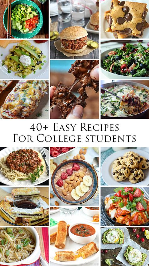 Recipes for the college cook. Simple ingredients, no fancy kitchen tools required, easy prep! ~ http://www.fromvalerieskitchen.com College Dinners, Easy Recipes For College Students, Fancy Kitchen, Recipes For College Students, Dorm Food, College Cooking, Healthy College, Easy College Meals, Student Recipes