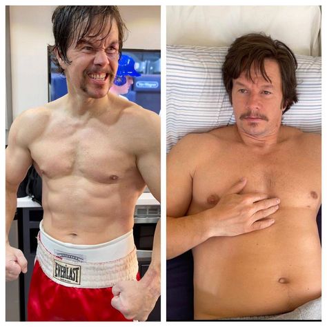 Mark Wahlberg from Check Out the Most Surprising Celeb Transformations of the Week on E! Online Dad Bodies, Patrick Schwarzenegger, Pam And Tommy, Anna Faris, Richard Madden, Mark Wahlberg, Dad Bod, What Happened To You, Viral Trend