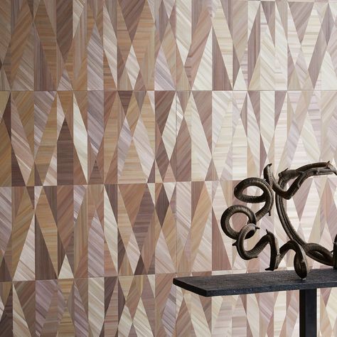 Pierrot Veneer Art, Alexander Lamont, Marquetry Art, Art Walls, Material Board, Showroom Interior Design, Glass Room, Arrow Pattern, Parquetry