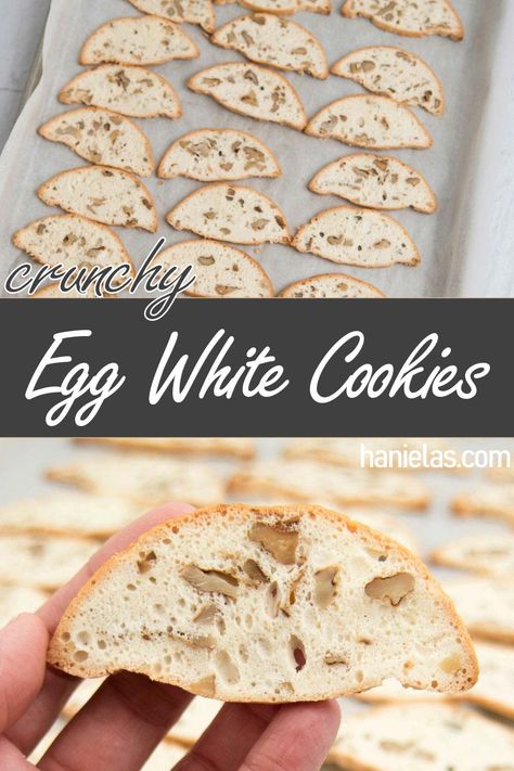 Use up egg whites and make my delicious crunchy Egg White Cookies. Egg White Recipes Dessert, Recipe Using Egg Whites, Egg White Cookies, Egg White Bake, Sustainable Recipes, Baking Tips And Tricks, Egg White Breakfast, Egg White Recipes, Delicious Smoothie Recipes