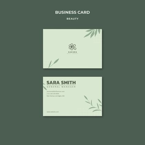 Business Card Template, Free Psd, Card Template, Business Cards, Graphic Resources, Beauty