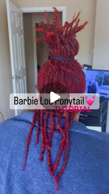 Lock Ponytail Styles, Barbie Ponytail With Swoop Locs, Girly Dread Loc Styles, Locs With Swoop, High Locs Ponytail, Mid Back Loc Styles, Easy Locs Hairstyles, Long Loc Ponytail Styles, Locs With Weave Ponytail