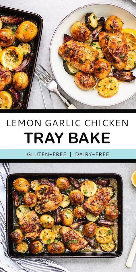 Chicken Gluten Free Dairy Free Recipes, Chicken Bake Dairy Free, Gluten Free Dairy Free Egg Free Recipes Dinner, Easy Dinner Recipes Gf Df, One Tray Chicken, Essen, Baked Chicken Dairy Free, Dairy Free Chicken Dishes, Gluten Dinner Recipes