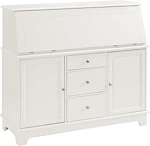 Crosley Furniture Sullivan Secretary Desk - White White Secretary Desk, Secretary Desk With Hutch, Wood Secretary Desk, Contemporary Desk, Desk Hutch, Secretary Desk, Secretary Desks, White Desks, Wood Polish