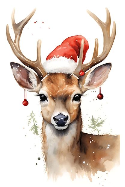 Whimsical Christmas Paintings, Christmas Watercolor Paintings, Santa Drawings, Art Middle School, Christmas Drawing Ideas, Reindeer Drawing, Winter Drawings, Animals Christmas, Christmas Artwork