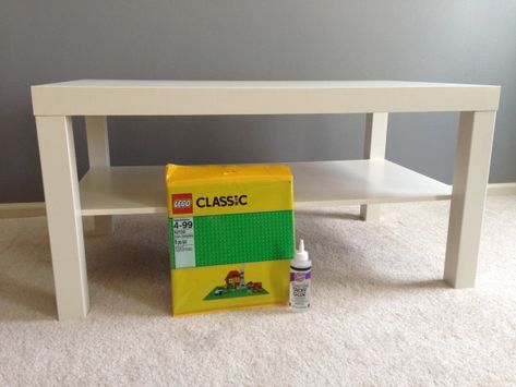 Ikea Hack: Lego Lack Table | Gaining Mommymentum Ikea Lack Lego Table, Lack Lego Table, Lego Table For Older Kids, Ikea Lego Table, Playroom Organisation, Lego Table With Storage, Lego Table Ikea, Ikea Lack Coffee Table, Lego Table Diy