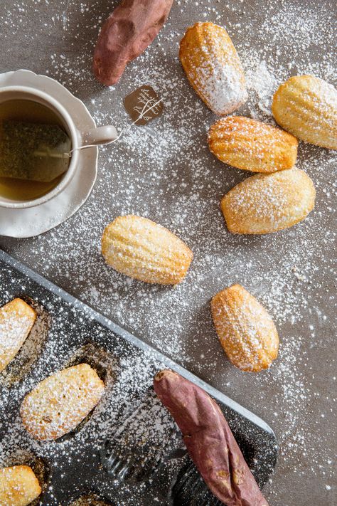 Japanese Sweet Potato Mochi Madeleines: Recipe on Dear Saturdays Pumpkin Madeleines, Madelines Recipe, Madeline Cookies, Madeleine Recipe, Madeleine Cookie, Bite Size Desserts, Browned Butter, Mini Muffin Pan, French Cooking