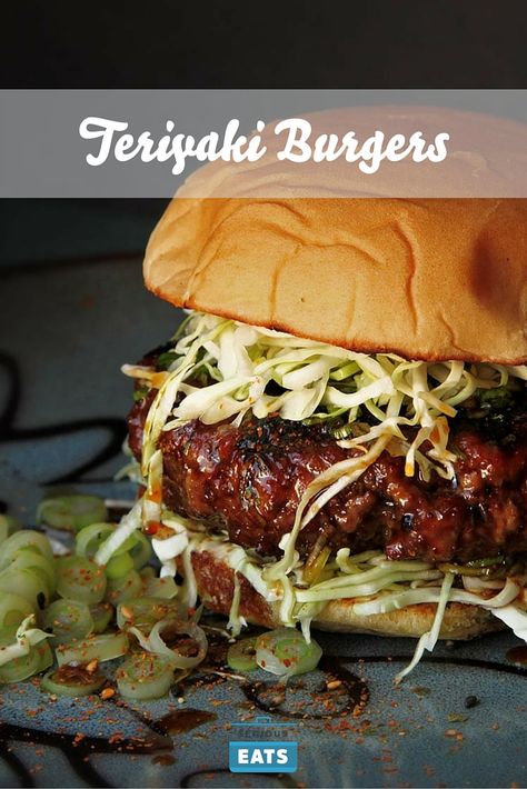 It may not be a traditionally Japanese combination, but that's not to say that teriyaki sauce doesn't go well with hamburgers. It does. Spectacularly so. Best Hamburger Recipes, Grilled Burger Recipes, Teriyaki Burgers, Teriyaki Glaze, Burger Dogs, Burger Sliders, The Bun, Food Lab, Blue Plate