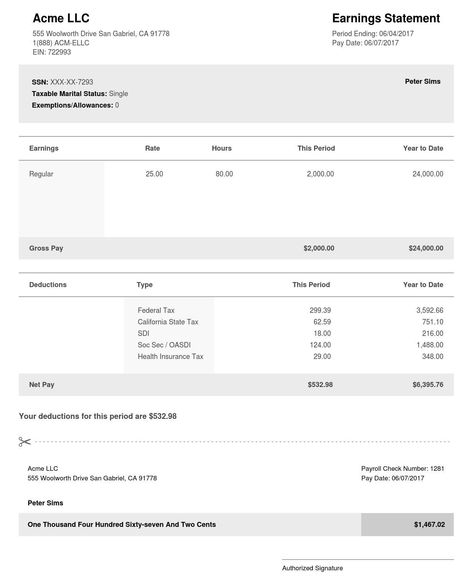 ADP Black & White Paystub Template - ThePayStubs W2 Forms, Payroll Checks, Payroll Template, Email Writing, Statement Template, San Gabriel, Year Of Dates, Document Templates, Marital Status