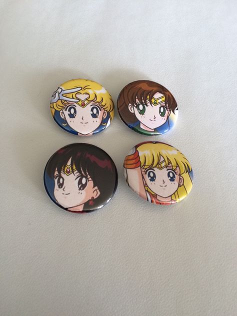 Sailor Moon Inspired Serena/Usagi, Mars, Venus and Jupiter 4 Pack Pin/Pinback Buttons by GeektasticCreations on Etsy https://www.etsy.com/listing/248065548/sailor-moon-inspired-serenausagi-mars Sailor Moon Pins, Venus And Jupiter, Sailor Moon Inspired, Sailor Moon Pin, Pin Ideas, Shop Products, Pinback Buttons, Buttons Pinback, Sailor Moon