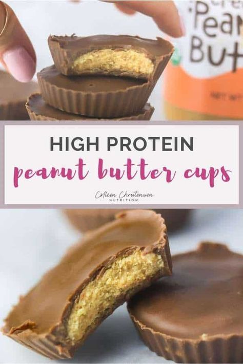 This homemade perfect bar recipe for their peanut butter cups is a total game changer! Way cheaper and just as delicious & nutritious! High protein peanut butter cups! This Perfect Bars copycat peanut butter cups recipe will be one to keep. I make this perfect bar copycat recipe peanut butter flavor, but you can also make it perfect bar copycat recipe almond butter style! Make these protein powder peanut butter cups vegan, gluten free, & dairy free. Perfect bar peanut butter cups are the best! Protein Peanut Butter Cups, Perfect Bar Recipe, High Protein Peanut Butter, Protein Peanut Butter, Peanut Butter Cups Recipe, Protein Chocolate, Homemade Candy, Dessert Simple, Chocolate Peanut Butter Cups