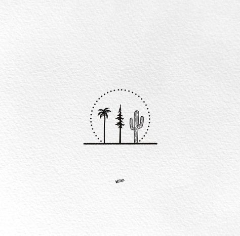 California Aesthetic Tattoo Ideas, West Coast Inspired Tattoos, Fine Line Joshua Tree Tattoo, Palm Tree Cactus Tattoo, Dainty Arizona Tattoo, Tattoos For California, Funny Cactus Tattoo, Desert Inspired Tattoos, California Minimalist Tattoo