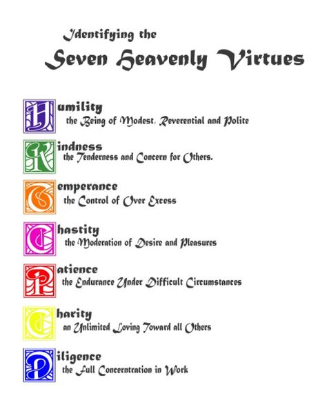 The Seven Heavenly Virtues – Do You See Them? – Finding Personal Peace Seven Heavenly Virtues, Heavenly Virtues, Christian Virtues, Faith Goals, World Religions, Seven Deadly Sins, Catholic Faith, Book Of Shadows, The Seven