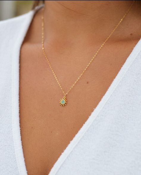 Hope Designs, Gold Sun Necklace, Tiny Gold Necklace, Dainty Necklace Gold, Dainty Gold Jewelry, Tiny Necklace, Sun Charm, Sun Necklace, Gold Sun