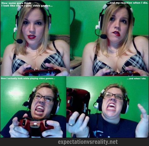 gamer girl Girl Gamer, Gamer Girls, Expectation Vs Reality, Tumblr Pics, Nerd Girl, Girl Problems, Main Game, Gamer Life, Gaming Memes