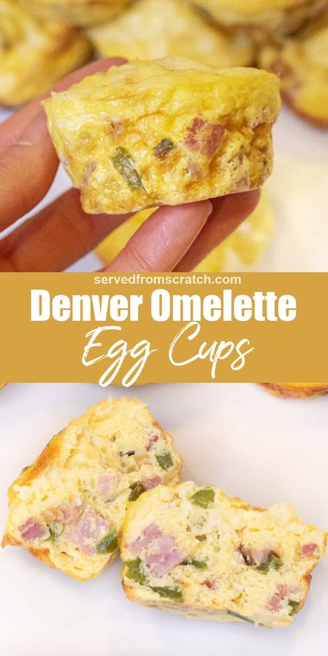 Denver Omelette Egg Muffins, Healthy Egg Cups Breakfast, Denver Omelette, Omelette Muffins, Protein Egg, Egg Muffins Healthy, Omelette Recipe Easy, Mini Cooking, Egg Cups Breakfast