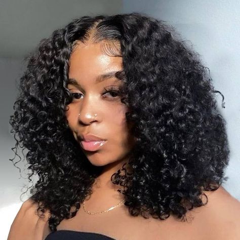 Amazon.com : LDJOY Short Curly Lace Front Wigs Human Hair Pre Plucked 180% Density Human Hair Wigs for Black Women Water Wave Glueless 13x4 HD Transparent Lace Frontal Wigs with Baby Hair Natural Black 14 Inch : Beauty & Personal Care Lace Frontal Bob, Curly Bob Wigs, Bob Lace Front Wigs, Cheap Human Hair, Natural Wigs, Curly Lace Front Wigs, Short Bob Wigs, Bob Wig, Brazilian Human Hair