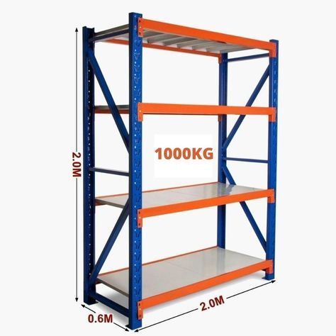 HIGH CAPACITY STORAGE SHELVES Warehouse Garage, Steel Shelving Unit, Heavy Duty Shelving, Metal Shelving, Metal Storage Racks, Hardware Storage, Kitchen Floor Plans, Steel Shelving, Shelving Solutions