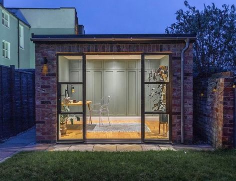 Bespoke garden room used as a home office. Built by @woodbrobuild for the home of @atnumbereighteen. Garden Room Ideas, Room Gym, Brick Garden, Air Conditioning Installation, Office Gym, New Garden, Garden Rooms, Planning Permission, Garden Buildings