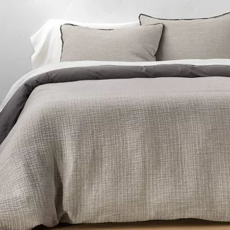 Bedding : Target Dark Grey Bedding Ideas, Greige Bedding, Light Gray Bedding, Textured Duvet, Top Of Bed, Textured Top, Duvet Bedding Sets, Linen Duvet Covers, Linen Duvet