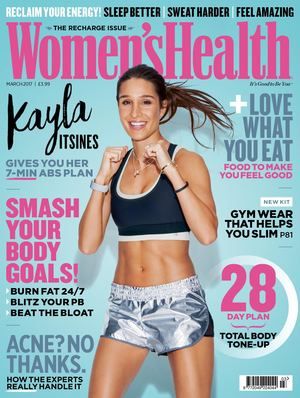 Women's Health 2017 7 Min Abs, Womens Health Magazine, Body Acne, Fitness Magazine, Lose 20 Lbs, Health Magazine, Day Plan, Stubborn Belly Fat, Women's Health