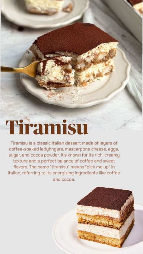 TIRAMISU! #foodaesthetic #italian #italianfood #italianaesthetic #cuisine #delicious #tiramisu #foodislife #foodshuffle #tasty #kitchen Tiramisu Aesthetic, Tiramisu Dessert, Tiramisu Cake, Tasty Kitchen, Mascarpone Cheese, Mama Mia, Interesting Food, Italian Desserts, Slipknot