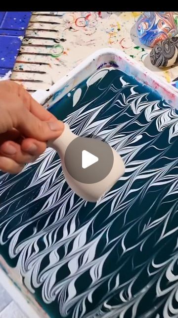 Bronwyn Rayner on Instagram: "Water Marbling ceramic pieces like this little vase is always satisfying 💖😍. Pop over to my YouTube channel at Raynbow Crow Studios for Marbling basics." How To Water Marble, Body Marbling Diy, Water Marble Art, How To Marble Paint, Water Marbling Art, How To Water Marble With Acrylic Paint, Water Marbling Acrylic Paint, Marbling With Acrylic Paint, Pottery Painting Vase