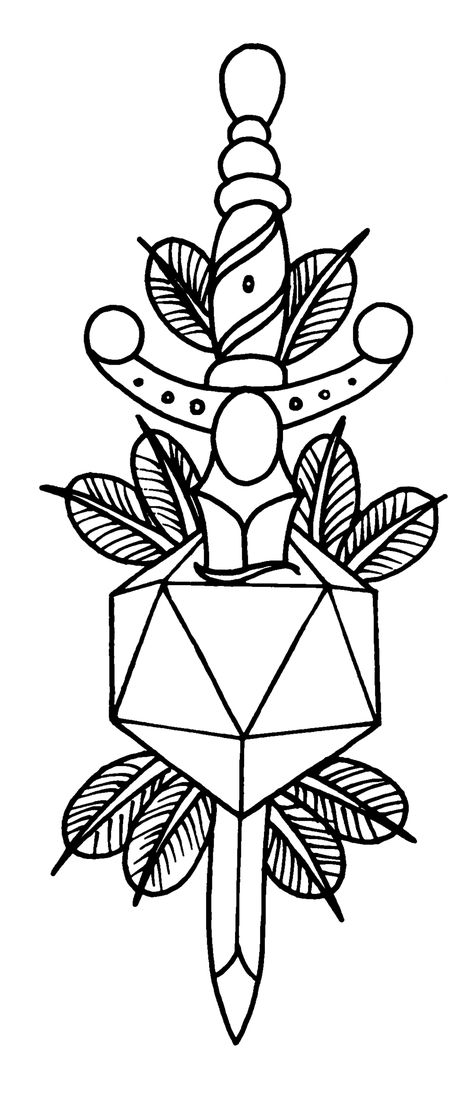 Dnd Dm Tattoo Ideas, Dungeon Master Tattoo Ideas, Dnd Themed Tattoos, Dnd Dice Drawing Easy, D20 Tattoo Design, Dnd Traditional Tattoo, Simple Dnd Tattoo, Dnd Flash Tattoo, Dice Tattoo Dnd