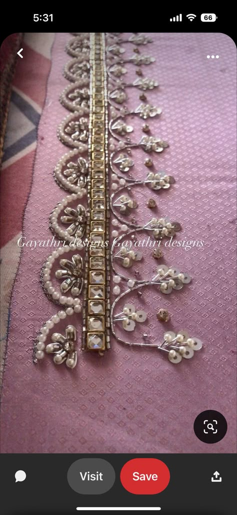 Simple Border Maggam Work Design, Suit Border Designs, Aari Kurti Designs, Border Design Aari Work, Hand Border Aari Work Designs, Hand Work Saree Border, Saree Border Maggam Work, Handwork Border Designs, Aari Work Saree Border Designs