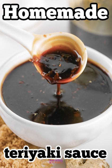 Learn how to make homemade teriyaki sauce with this quick and easy homemade teriyaki sauce recipe. A great store-bought alternative!Teriyaki sauce is a staple of Japanese cooking, known for its tangy, sweet and savory flavor. It's a versatile sauce that can be used as a marinade, basting agent, or dip for chicken, fish, or meat dishes. https://www.savoringthegood.com/teriyaki-sauce-recipe/ How To Make Teriyaki Sauce Easy, Terriaki Sauce Recipe, Teriyaki Sauce Vegan, Seattle Style Teriyaki Recipe, How To Make Homemade Teriyaki Sauce, Teriyaki Sauce Authentic, Easy Homemade Teriyaki Sauce, Teriyaki Sauce With Pineapple Juice, Simple Teriyaki Sauce Recipe