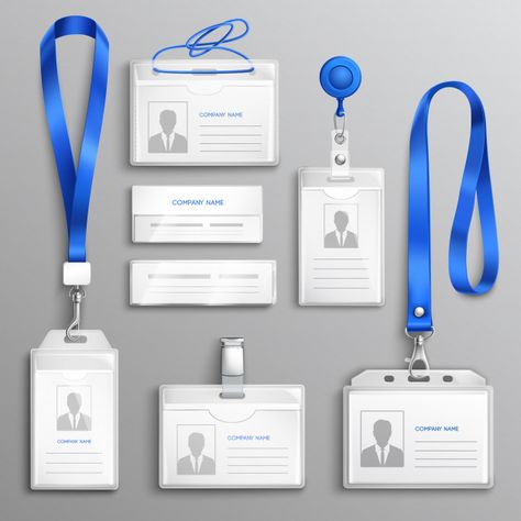 Employee Id Card, Badge Maker, Id Card Template, Personal Identity, Identity Design Logo, Holder Design, Set Free, Logo Icons, Card Holders