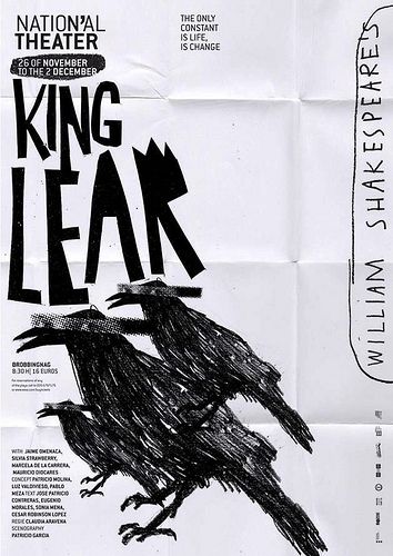 I like that there is a lot of type displayed on this poster for the National Theatre. To remove the weight from this text has been arranged in varying styles and fonts, it gives a sense of balance. Easy to read. Play Poster, King Lear, 타이포그래피 포스터 디자인, Plakat Design, Theatre Poster, Design Editorial, Typographic Poster, National Theatre, Graphic Design Poster