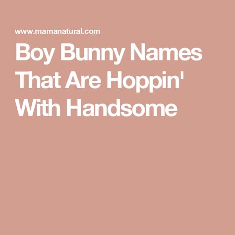 Boy Bunny Names That Are Hoppin' With Handsome Boy Rabbit Names, Drake Dragon, Greek Titans, Bunny Names, Favorite Son, Love French, Name List, Pretty Names, Healing Herbs