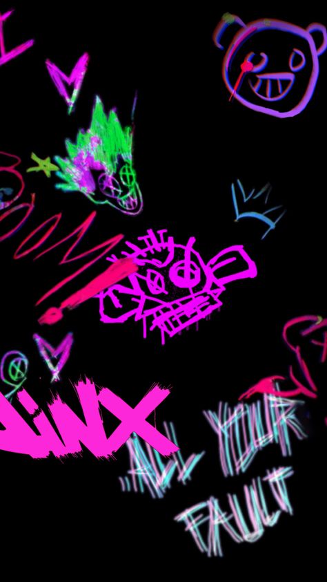 Jinx Aesthetic Wallpaper, Jinx Arcane Lockscreen, Jinx Iphone Wallpaper, Jinx Wallpaper Iphone, Jinx Computer Wallpaper, Jinx Graffiti Wallpaper, Jinx Background, Arcane Jinx Wallpaper, Jinx Graffiti