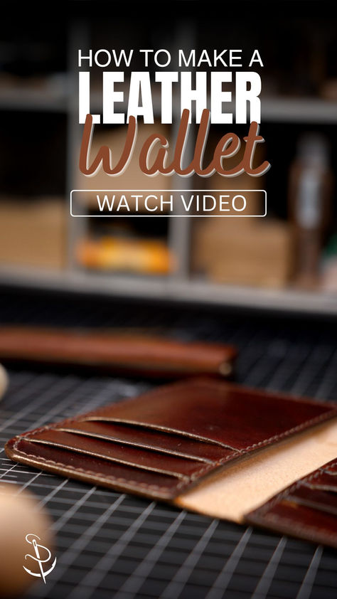 In this project video, you’ll see the step-by-step process for creating a custom wallet, from tracing the pattern to putting the finishing touches on the edges. As a plus, we’ll demonstrate how to use over two dozen leather crafting materials, tools and accessories. You can do it! Watch the video today to learn how to make your own leather wallet. How To Make A Leather Wallet, Diy Leather Wallet Pattern, Leather Card Wallet Pattern, Wallet Pattern Free, Wallet Diy, Diy Leather Wallet, Custom Leather Wallet, Custom Leather Work, Sew Wallet