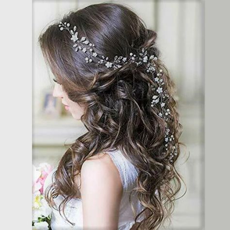 Long Hair Vine Pearl Hair Vine Crystal Hair Vine Wedding | Etsy Boho Hairstyles For Long Hair, Long Hair Vine, Flower Girl Headpiece, Silver Hair Vine, Hair Vine Bridal, Gold Hair Vine, Wedding Hair Vine, Pearl Hair Vine, Wedding Hair Headband