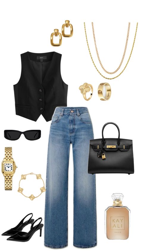 #classydress #classyfashion #classystyle #goldjewelery #blacktop Looks Chic, Cute Everyday Outfits, Looks Style, Casual Style Outfits, Lookbook Outfits, Cute Casual Outfits, Classy Outfits, Everyday Outfits, New Outfits